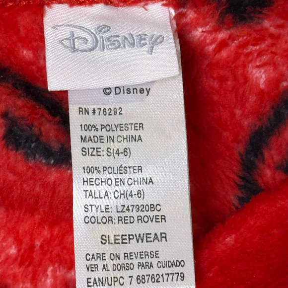 Disney Mickey & Minnie Mouse Plush Fleece Pajama Lounge Pants – Red – Size S (4– - Picture 5 of 5